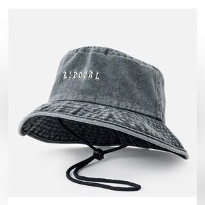 RIP CURL GREY WASHED UPF MID BRIM BUCKET HAT